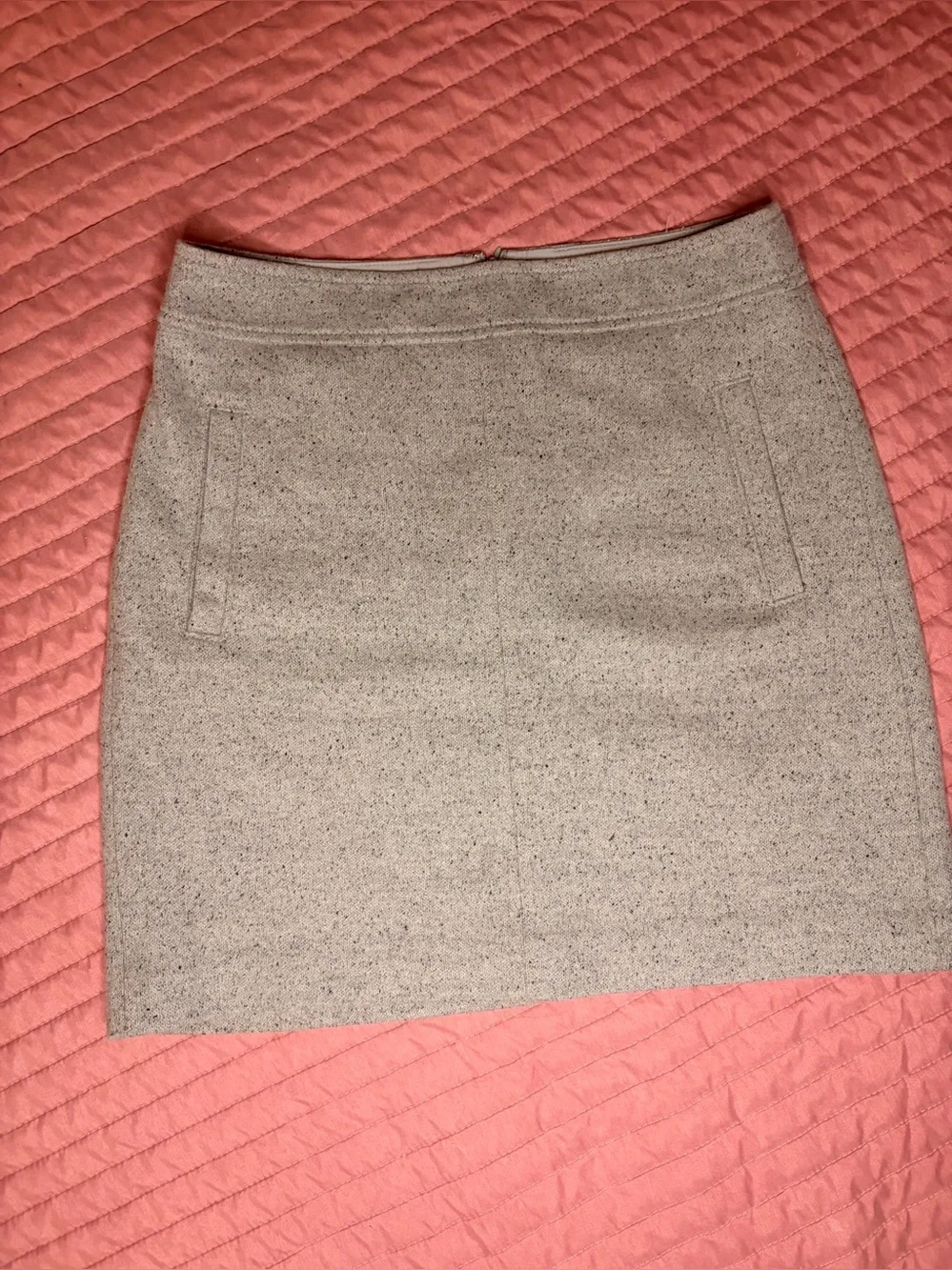 Wool-Blend Pocket Mini Skirt - Grey